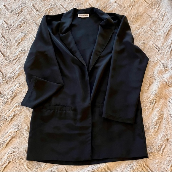 Vintage Helene St. Marie Black Blazer Jacket One Size Relaxed Fit - Picture 6 of 8